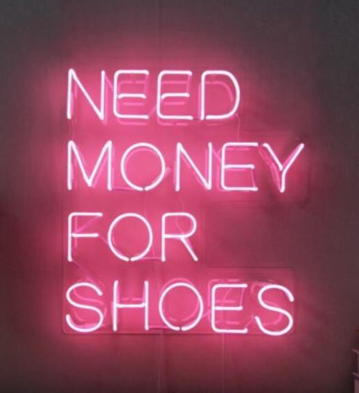 2019 Pink Need Money For Shoes Neon Sign Handmade Custom Real Glass Tube Home Decoration Bedroom Window Art Gift Display Neon Signs 15x19 From