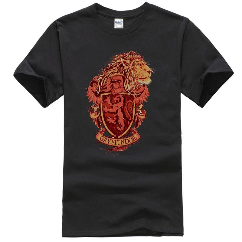 Harry Potter Gryffindor Crest Distressed Hogwarts Logo Red Mens T-shirt
