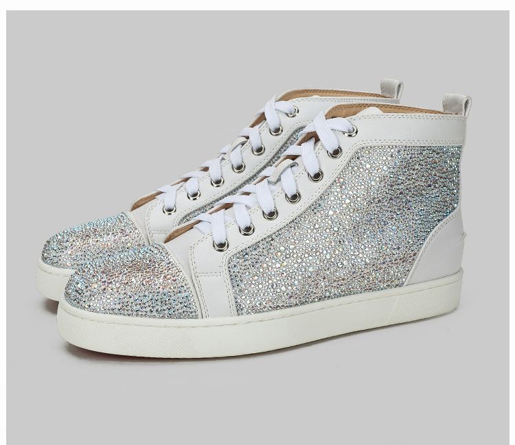 Koop Designer Schoenen Rode Bodem Spikes Sneakers High Top Leather Crystal  Luxe Heren Schoenen Party Bruiloft Spiked Teen Flats Trainers SZ 5 12  Goedkoop | Snelle Levering En Kwaliteit | Nl.Dhgate