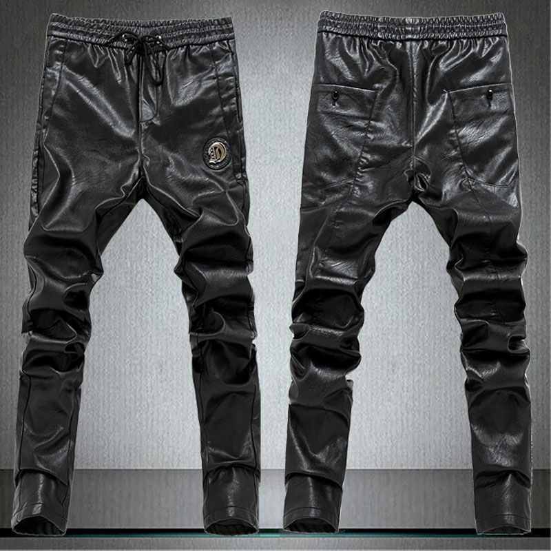 Acquistare Pantaloni Slim In Pelle Da Uomo Slim Fit In Pelle Sintetica  Skinny Con Pantaloni Skinny In Pelle Economico | Consegna Veloce E Qualità  | DHgate Italy