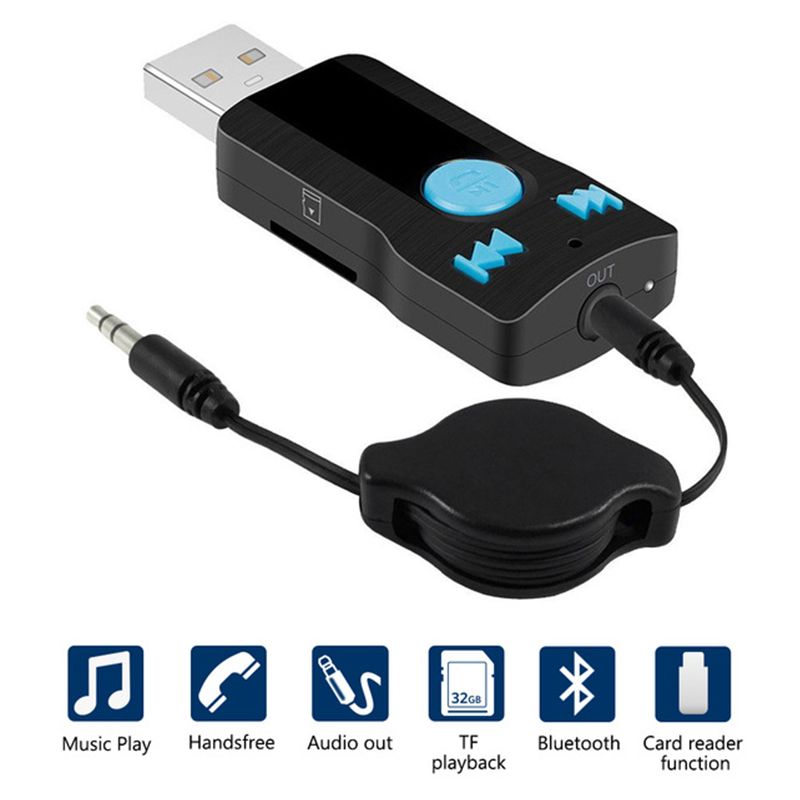 NoyoKere Bluetooth del Coche AUX 3.5mm Jack Receptor Bluetooth Llamadas de Manos Libres Adaptador Bluetooth Transmisor de Coche Auto receptores de m/úsica