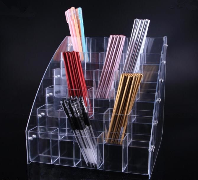 Pencil Pen Makeup Brush Eyebrow Acrylic Display Stand Rack Organizer Holder NEW