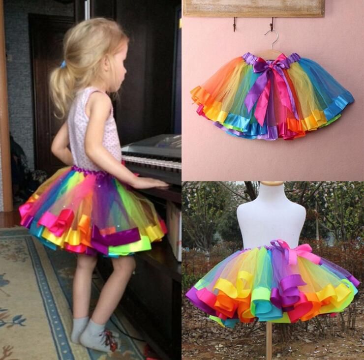 rainbow color tutu skirt