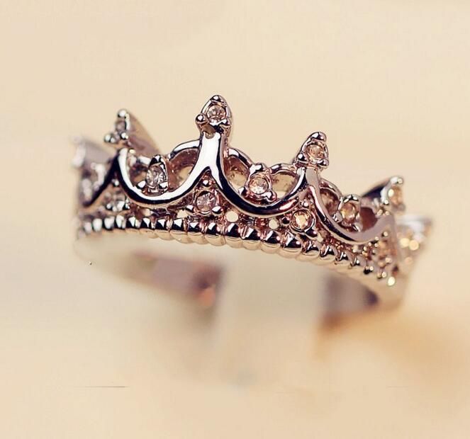 DHL Diamond Crown Ring Women Rose Gold 