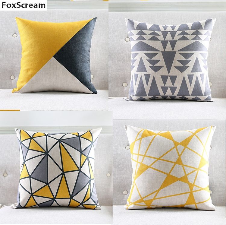 Nordic Decorative Throw Pillows Case Geometric Gray Cushion Cover