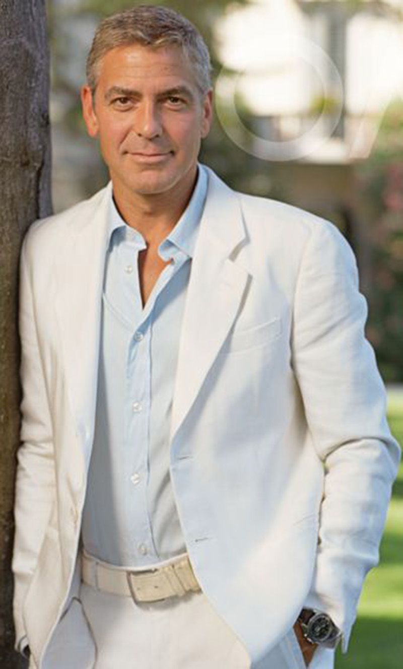 white casual suit