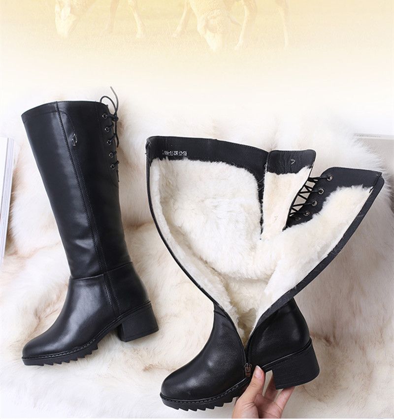 Acquista FEED HUG 30 Stivali Da Donna Invernali Stivali In Pelle Da Donna In Vera Pelle Di Lana Naturale Stivali Invernali Da Donna Mantenere Caldi Stivali Larghi Al Ginocchio A 82,77 €
