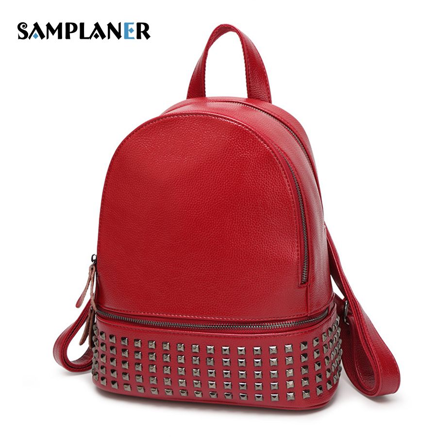 ladies faux leather backpack