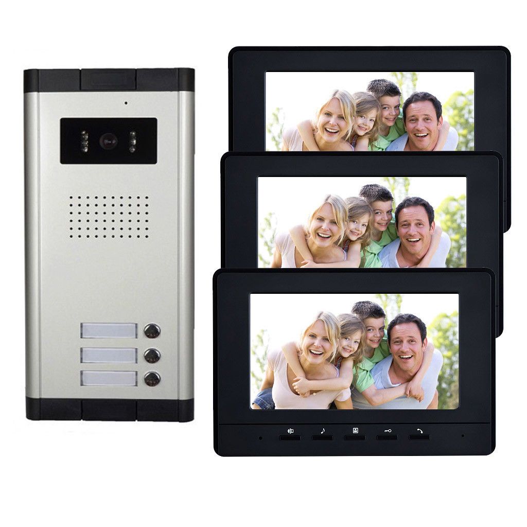 3 Units Apartment Intercom System Video Door Phone Door Intercom