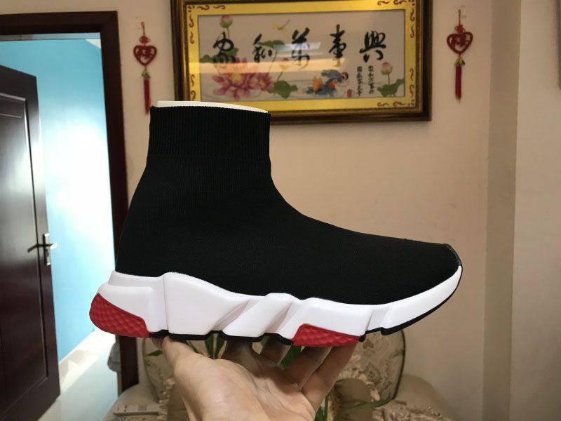 Sock Shoe black red sole