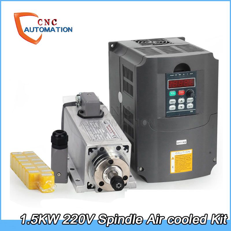 2020 1.5kw Air Cooled Spindle Motor Kit Cnc Spindle Motor + 1.5KW 220v