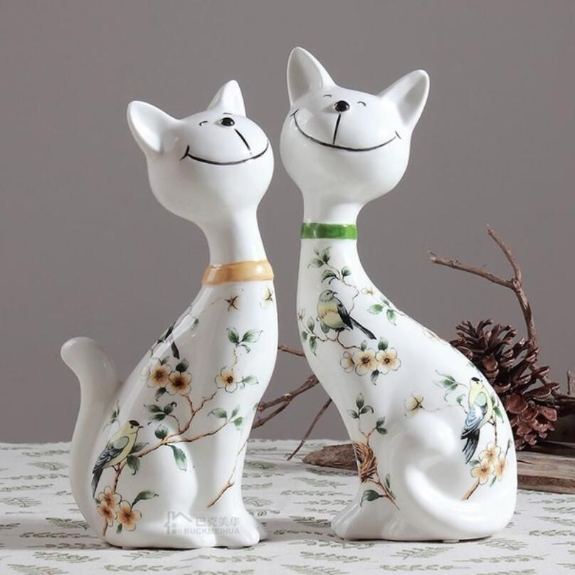 Compre Europa Moda Lindo De Ceramica Gato De La Suerte Decoracion