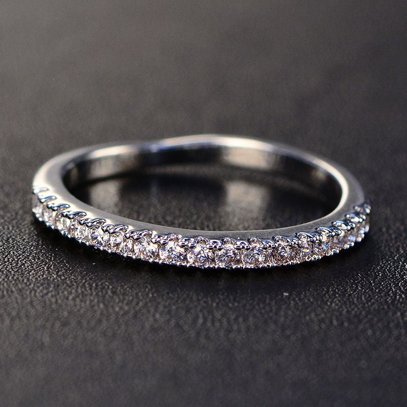 2019 Poem Ornate Full Drill Single Drill Diamond Ring Ultra Narrow