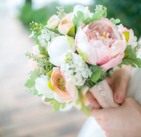Acheter Nouveau Beau Bouquet De Mariage Rose Main Nuptiale Fleur Blanche Et Rose Antique Pivoines Roses Bouquet De Mariage De 3329 Du Shirleywedding