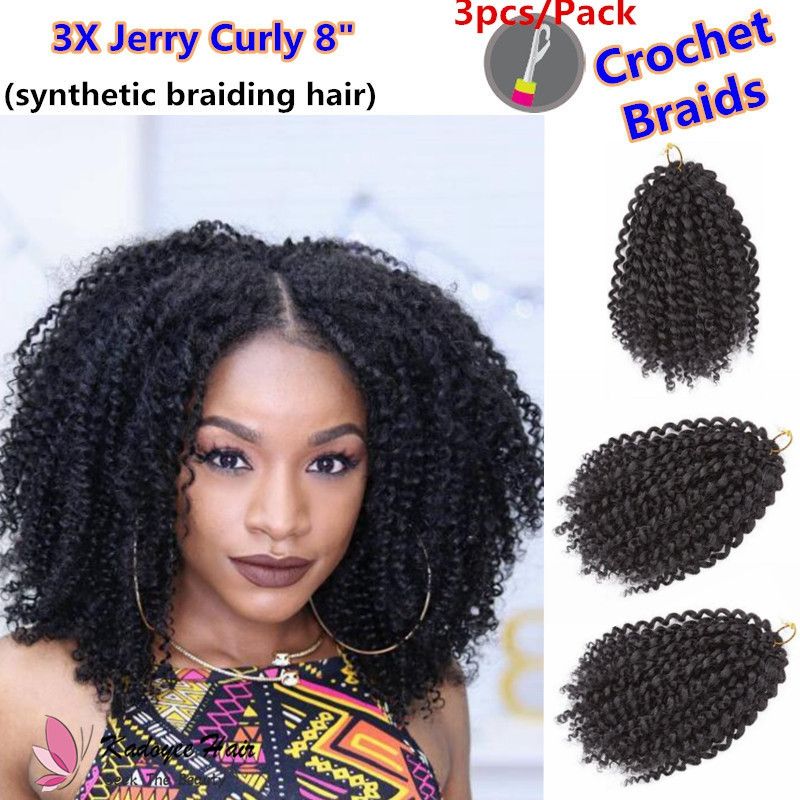 2020 Free Afro Kinky Curly Mali Bob Braiding Hair 20cm 8inch