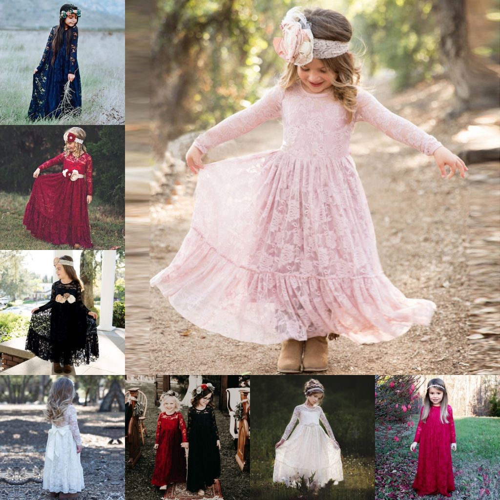 burgundy and blush flower girl dresses