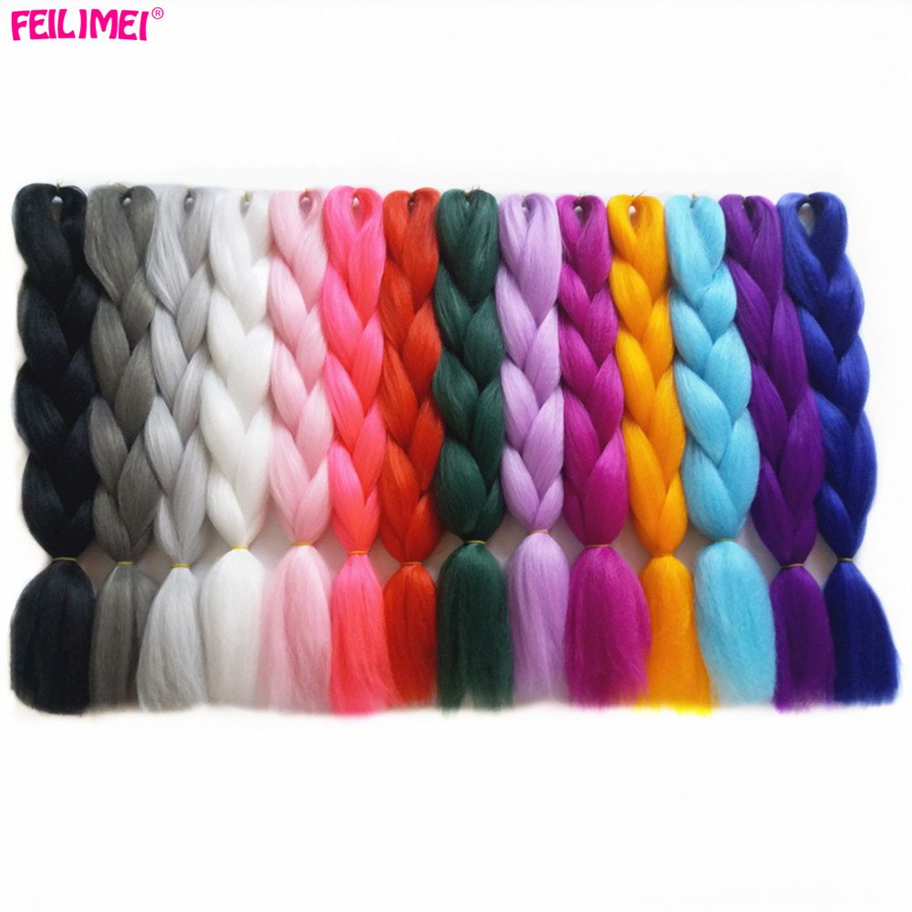 Feilimei Gray Jumbo Braiding Hair Extension Synthetic Kanekalon