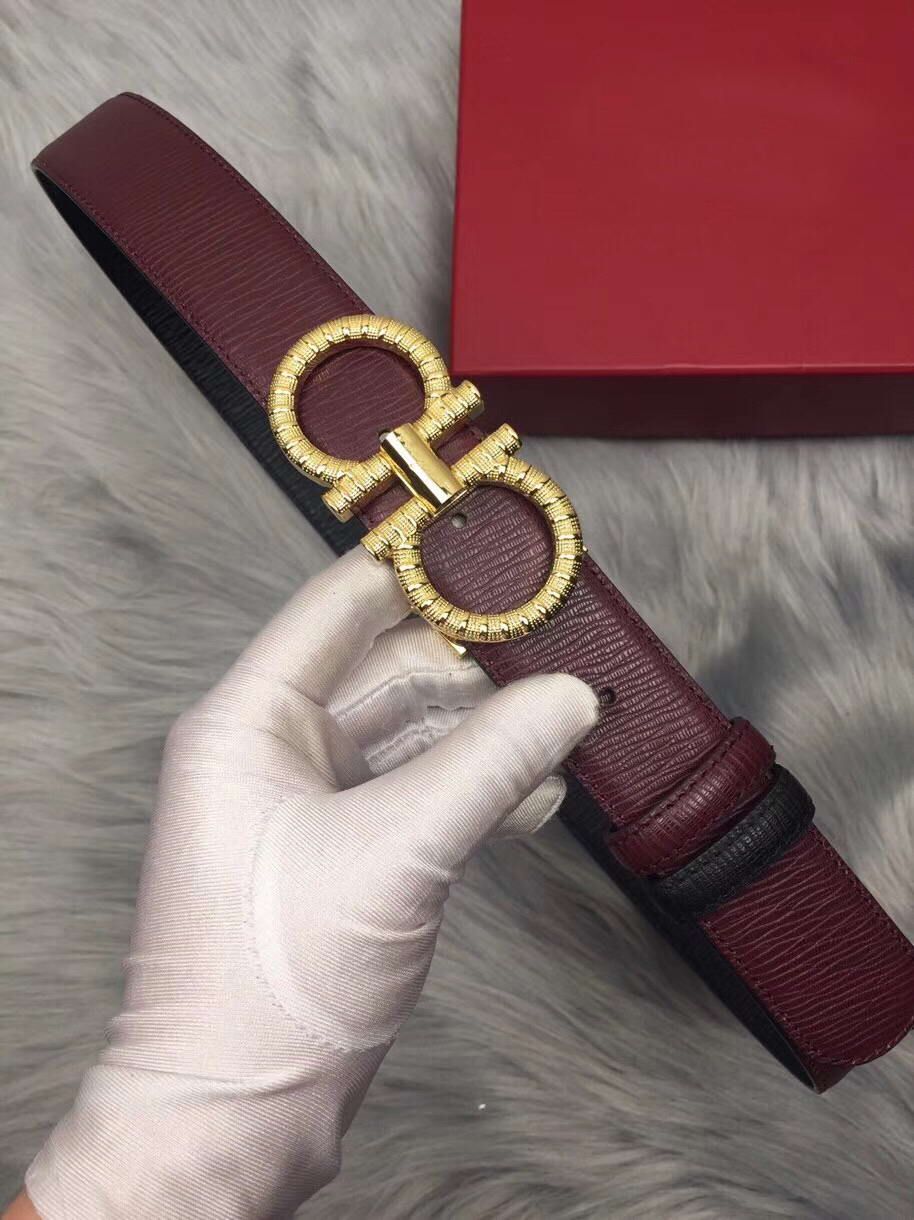 mens brown leather belt with gold buckle
