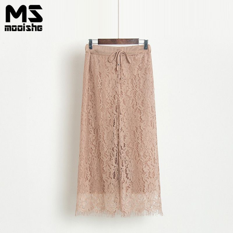 Acquistare Pantaloni Da Donna Eleganti Mooishe Estate In Pizzo A Vita Alta  Con Coulisse Dritto Allentato Rosa Marrone Nero Nappa Pantaloni Donna Alla  Caviglia Economico | Consegna Veloce E Qualità | DHgate Italy