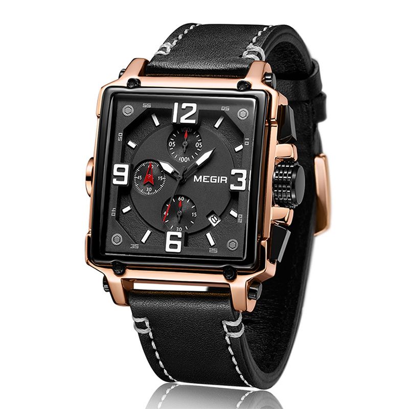 Descarte Circular Correlación Megir retro cronómetro cuadrado relojes para hombre de fábrica multifunción deporte de moda casual reloj de Descarte Circular Correlación Megir retro cronómetro cuadrado relojes para hombre de fábrica multifunción deporte de moda casual reloj de
