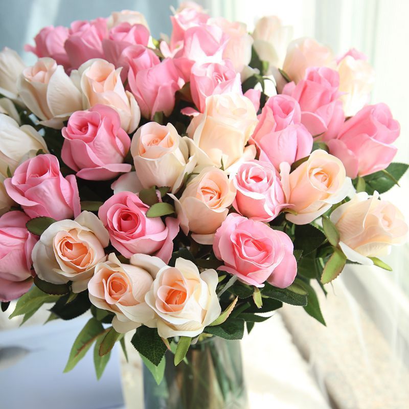 Acheter Real Touch Fleurs Artificielles Rose Bud Fleur Soie Simple Tige  Pour La Fête De Mariage Décoration Simulation Faux Fleur Décoration De La  Maison De 0,99 € Du Dreamer05 | DHgate.Com