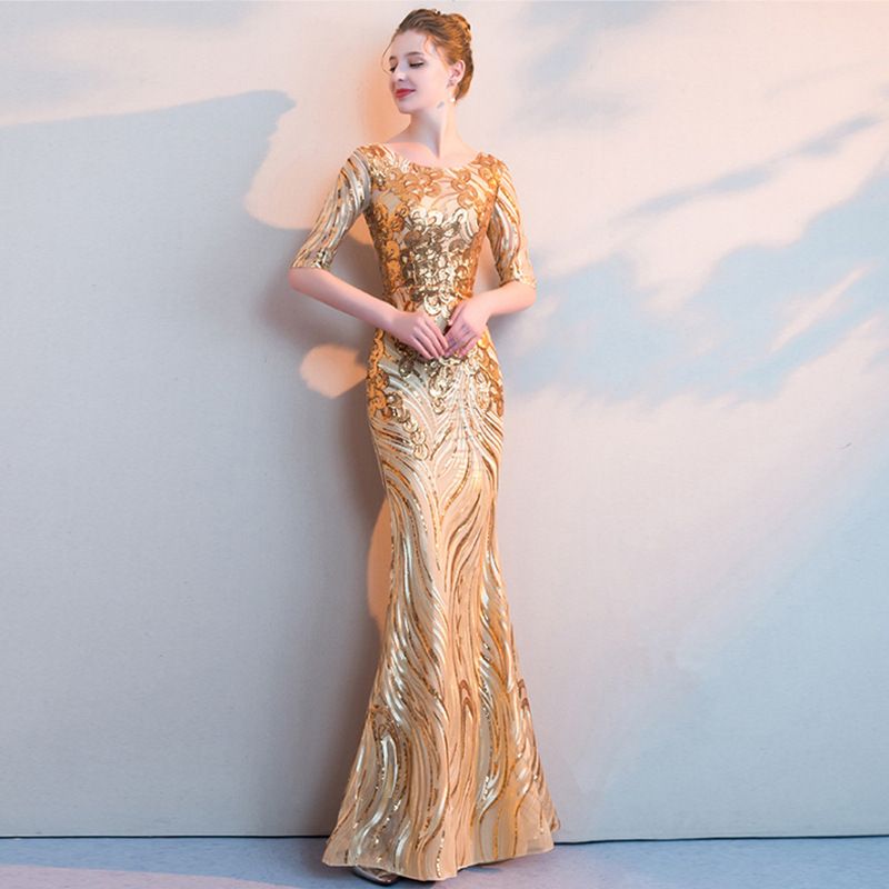 simple gold gown