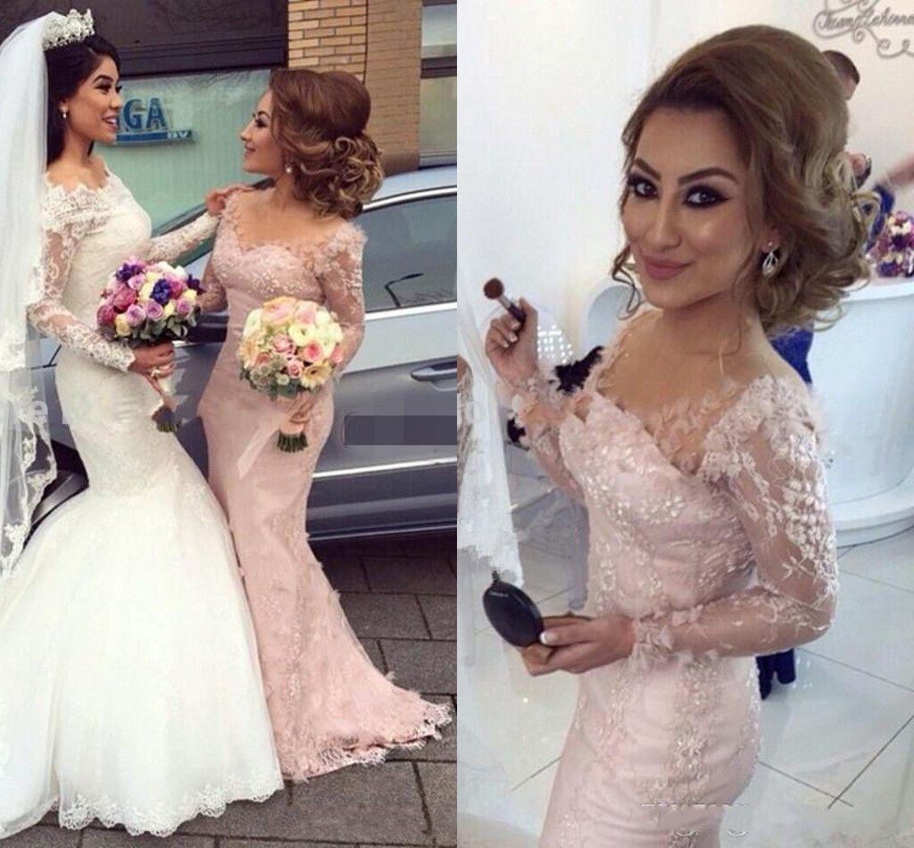 dusky pink wedding dress
