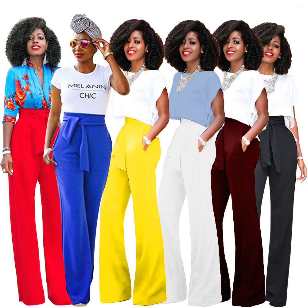 pantalon femme large en bas