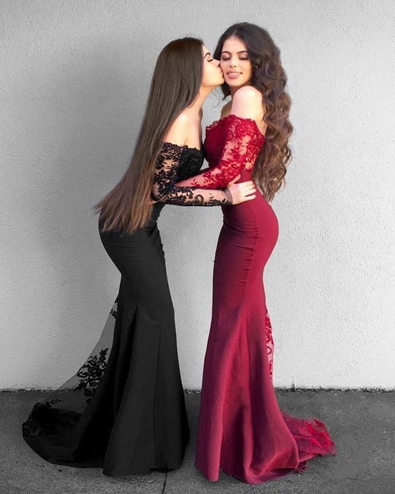 red long dress prom