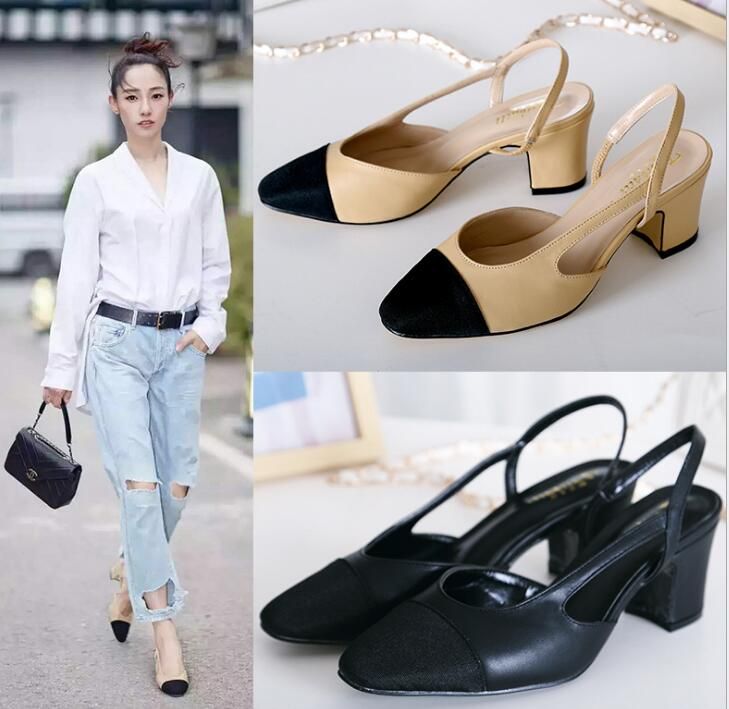 EU34 39 Genuine Leather Slingback Med 