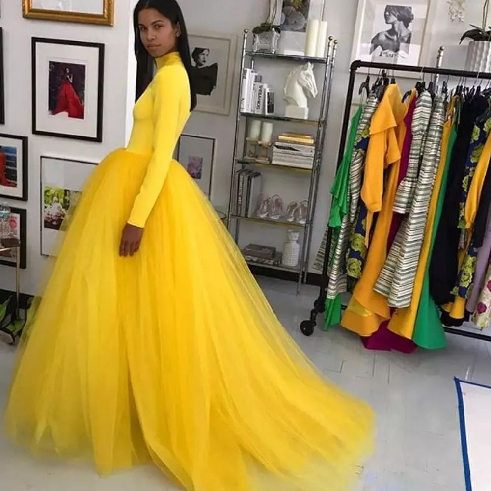 simple yellow gown
