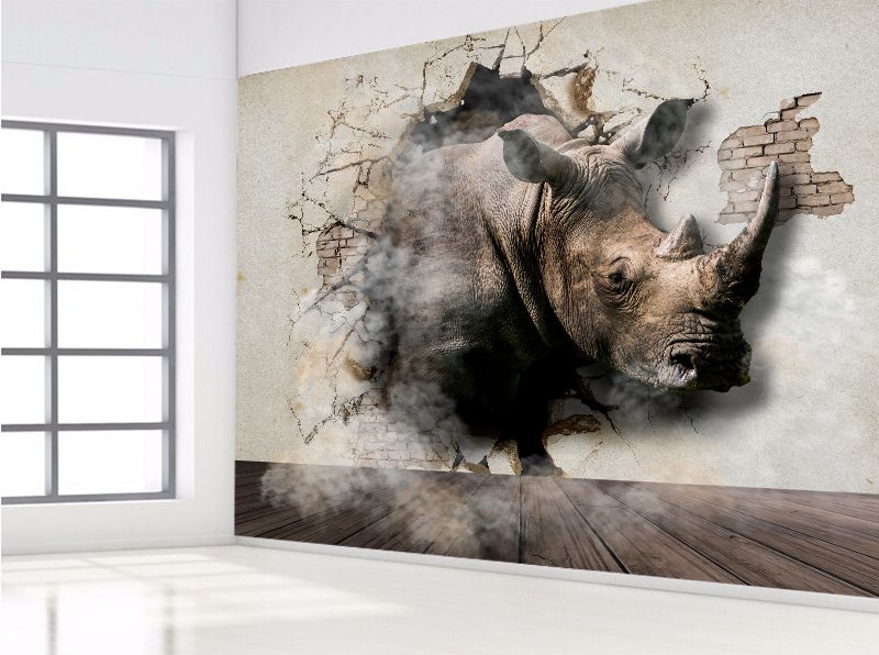 وحيد القرن الإبداعية حية جدار المكسور الحيوان جدارية مخصصة 3d خلفيات صور نوم غرفة المعيشة شخصية الزخرفية جدار جدارية 2021 من Fst1688 44 78ر س موبايل Dhgate