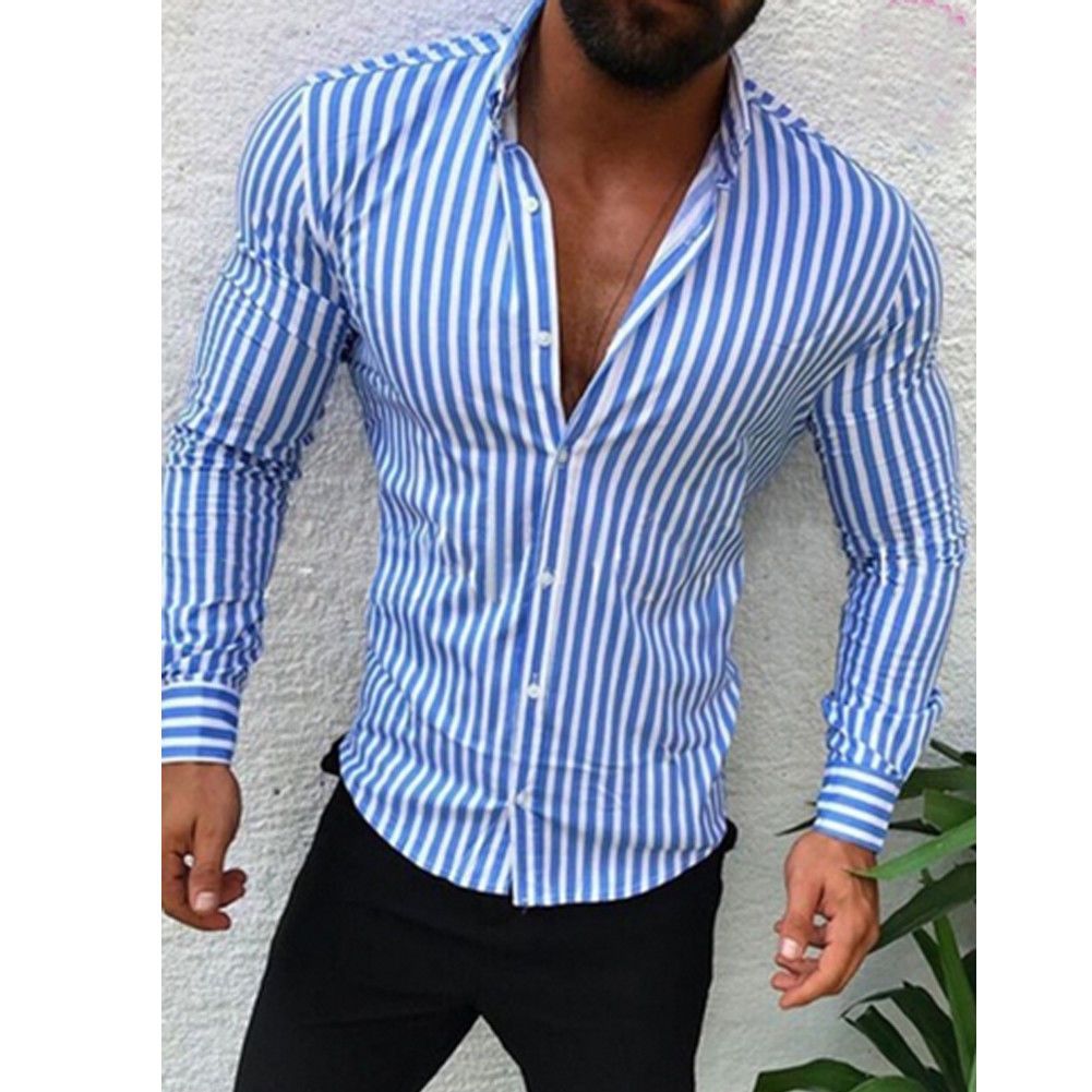 blue striped shirt mens