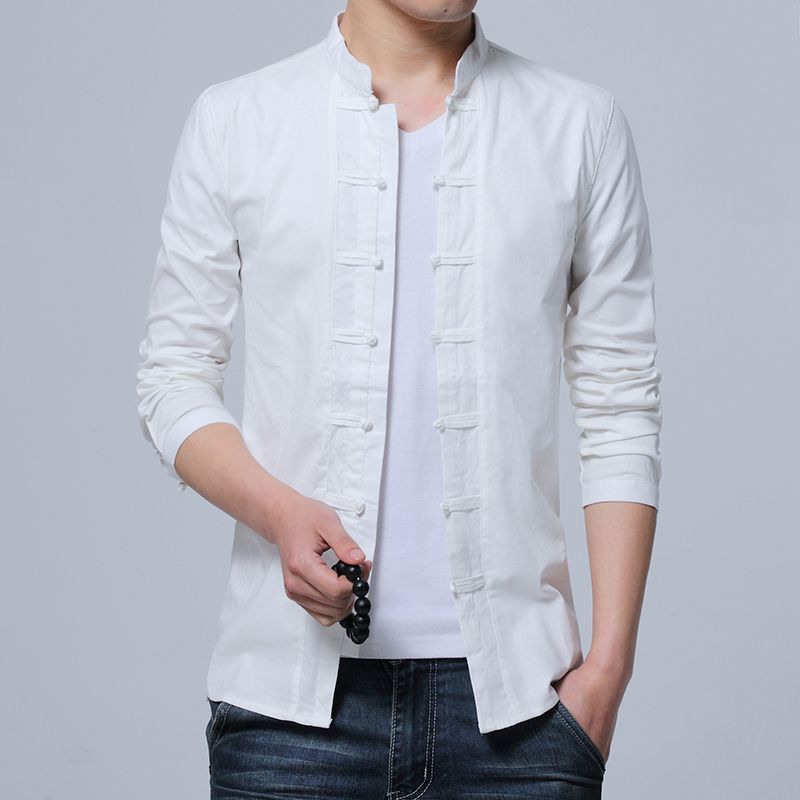 chinese collar casual shirts