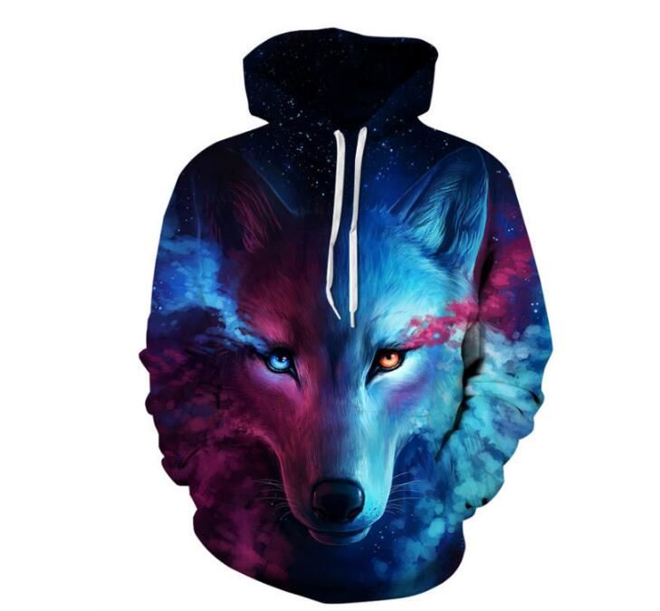Compra 3D Color Estrella Cabeza De Lobo De Impresión Suéter Con Capucha  Amantes Ropa Suéter De Moda 2018 Venta Caliente Suéter De Primavera Mujer  Hombres Suéter Más Tamaño Barato | Entrega Rápida