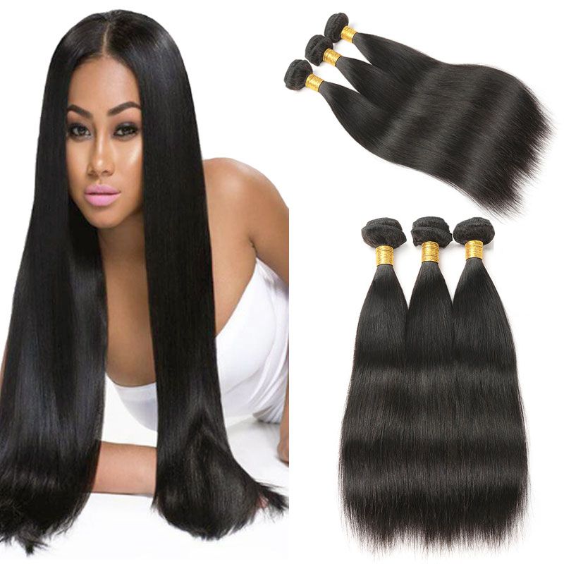 8a Brazilian Human Hair Weaves 3 Bundles 100 Straight Human Hair