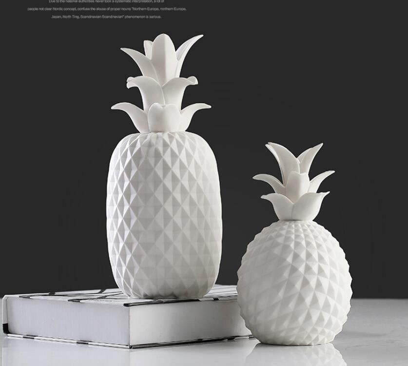 2020 White Ceramic Simulation Abstract Pineapple Statue Home Decor