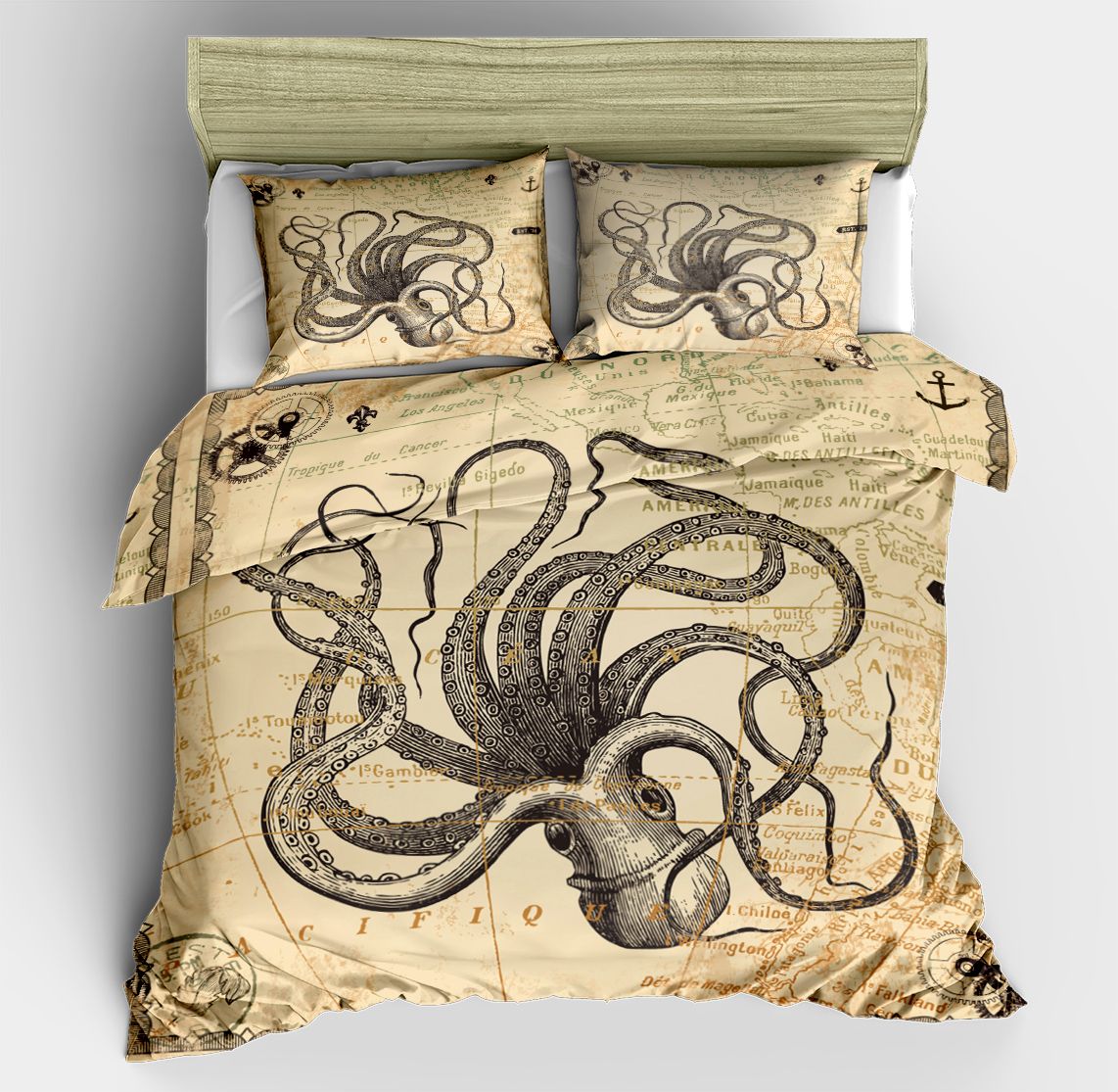 3d Printed Octopus Marine Animal Pattern Various Sizes 2 Bedding