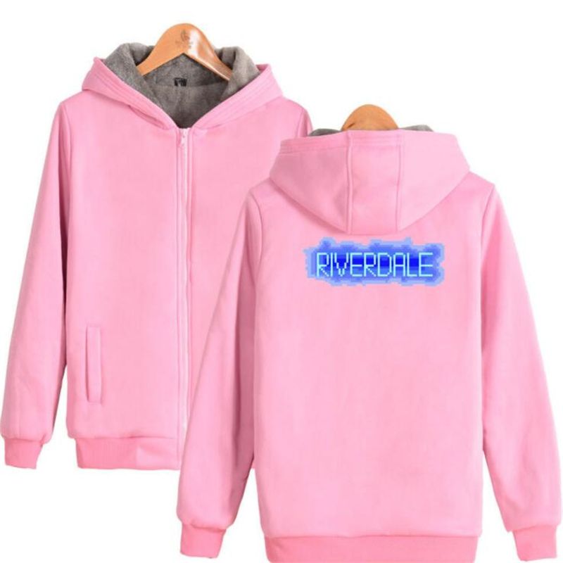 2021 Moletom Riverdale Pink Hoodie Sweatshirt Women Men Jughead Jones Winter Thick Warm Fleece Zip Up Hooded Jacket Coat Outerwear From Zhouzhaoyu, $21.55 | DHgate.Com