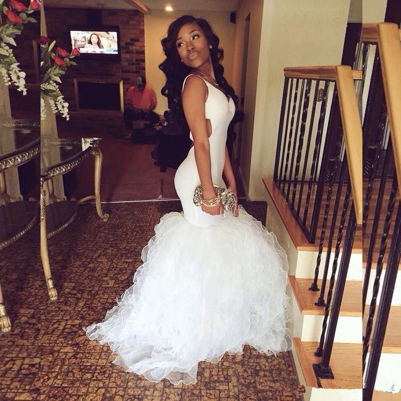 white dress mermaid style
