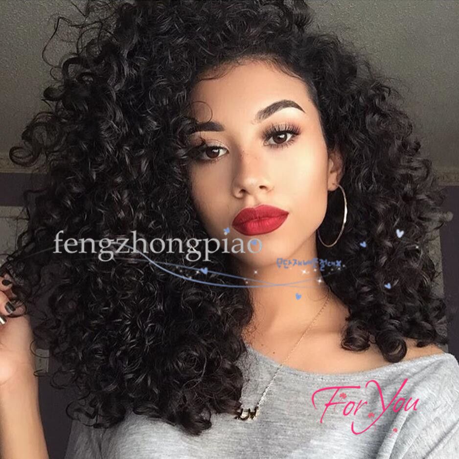 Afro Hair Synthetic Curly Black Wig For Black White Women High
