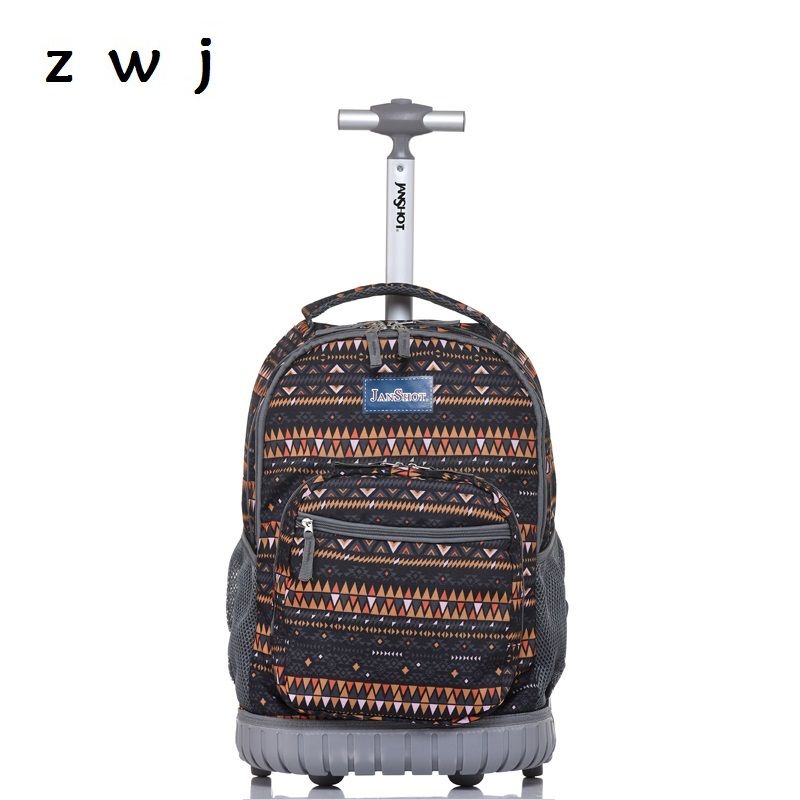 Bohemian Lightweight Wheeled Trolley Backpack Straps Cabin Bag