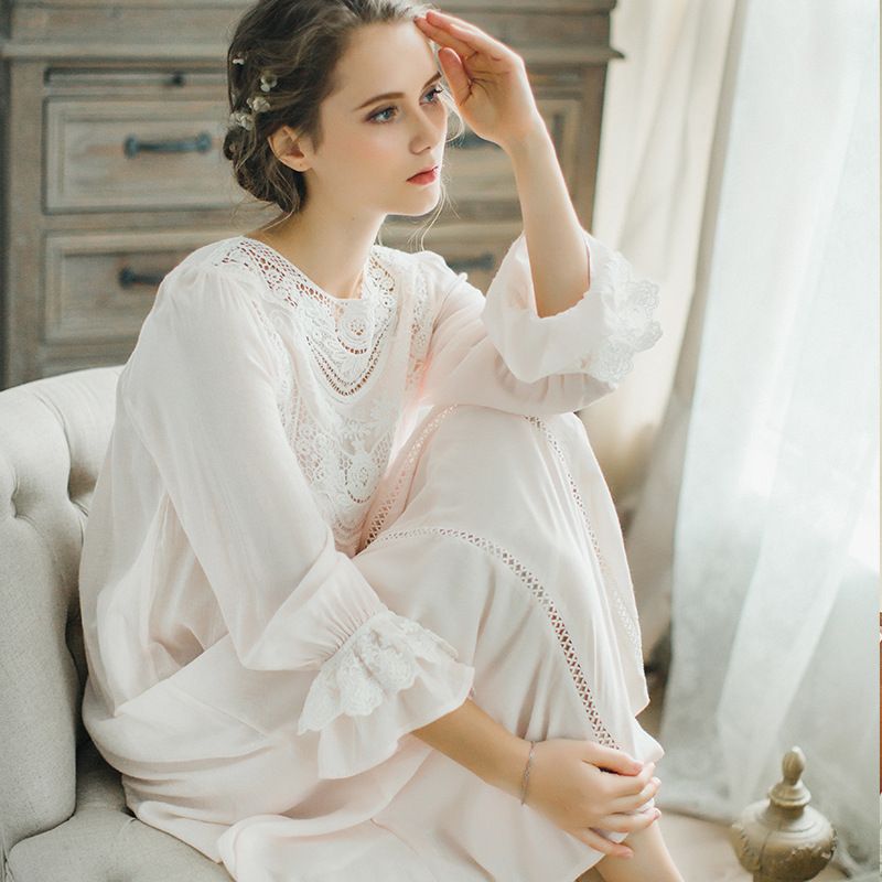 ladies long sleeve cotton nightgowns