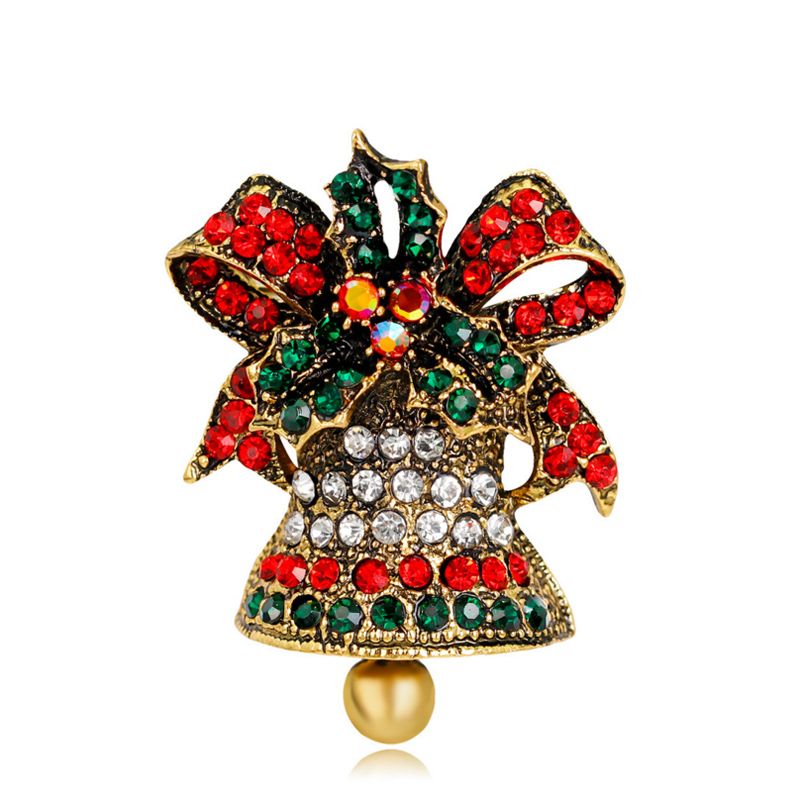 Acquista Classico Spilla Campana Di Natale Vintage Colorato Strass Placcato Oro Spilla Pins Popolari Regali Di Natale Ornamento Gioielli Di Moda A 1 92 Dal Ryx2018518 Dhgate Com