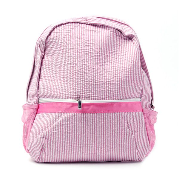 navy and pink backpack