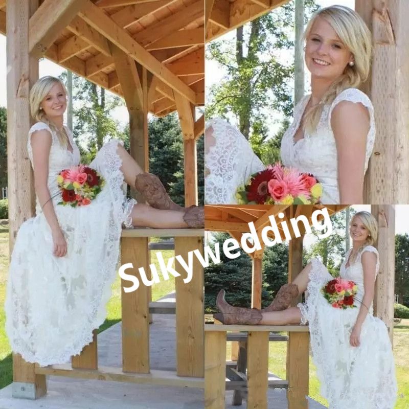 western lace wedding dress