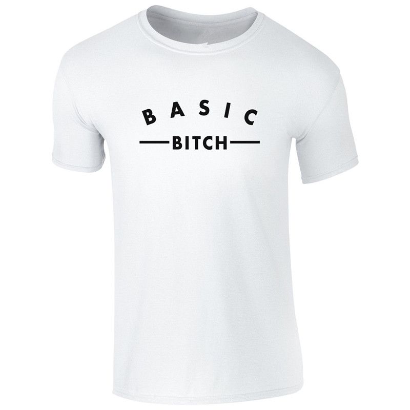 Basic Bitch T-Shirt Funny Tumblr Casual Celeb Slogan Unisex Gift Fashion Top