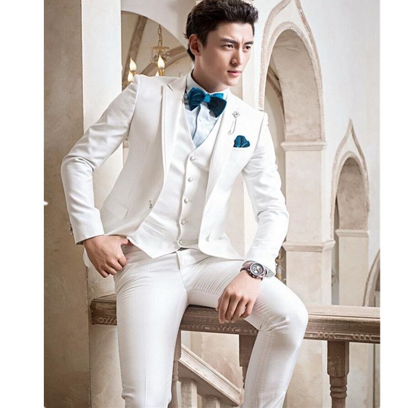 Abito Vestito Uomo Da Sposo Personalizzato Su Misura Frac Bianco