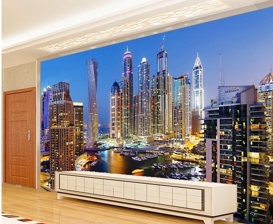 Beautiful Dubai night view living room mural 3d wallpaper 3d wall papers for tv backdrop1072678 Beautiful Dubai night view living room mural 3d wallpaper 3d wall papers for tv backdrop1072678