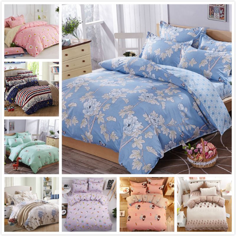 Bedclothes Duvet Cover Kids Adult Bedding Set Pillowcase Bed Linen Sheet 3//4 Pcs